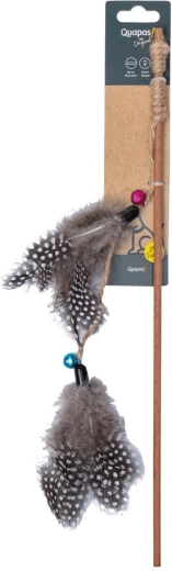 Quapas! Natuurlijke kattenhengel met dubbele veertjes