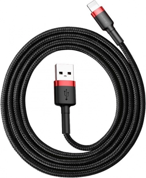 Baseus Cafule USB‑Lightning kabel 2 m 1,5 A – rood‑zwart