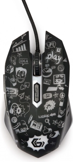 Optische LED-muis met 6 knoppen USB zwart - 1 stuk