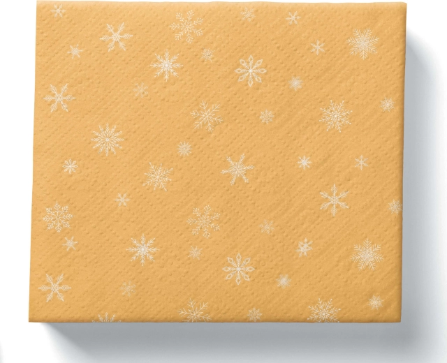 Kerstservetten van papier goud/wit 3-laags 33 × 33 cm