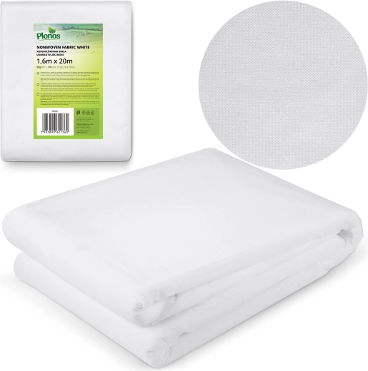 Winterbeschermende agrofolie PLONOS 1,6 × 20 m, 50 g/m² – wit