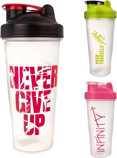 Plastic shaker 700 ml – mix van kleuren