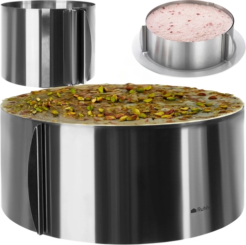 Ruhhy verstelbare patisseriering voor taart 16–30 cm, hoogte 12 cm