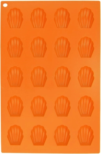 Siliconen koekjesvorm schelpjes, oranje