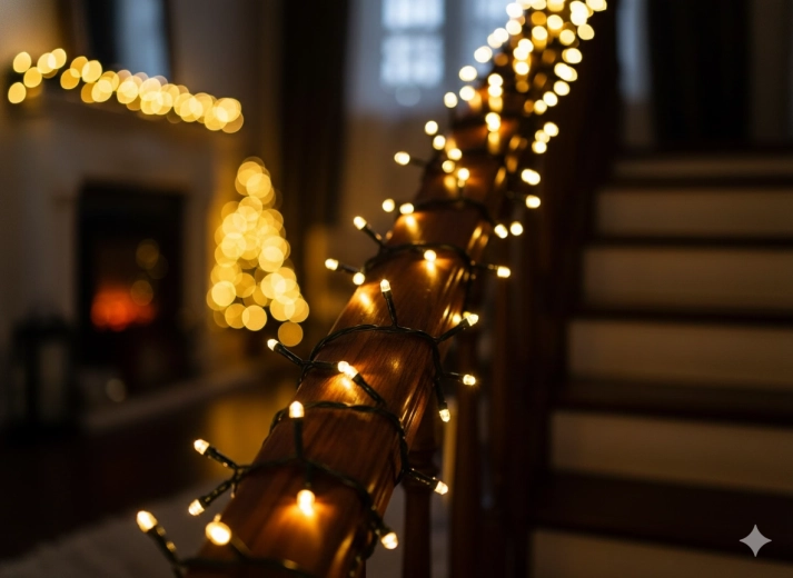 LED kerstverlichting 500 LED warm wit met koel flitseffect, 28 m voor binnen en buiten