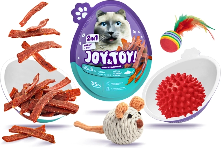 Joy&toy! ei voor katten met verrassing – tonijnchips