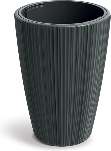 Plantenbak ORO 29,8 cm donkergrijs met inzet