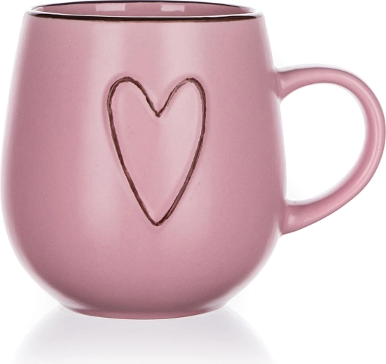 Keramische mok Heart roze 500 ml