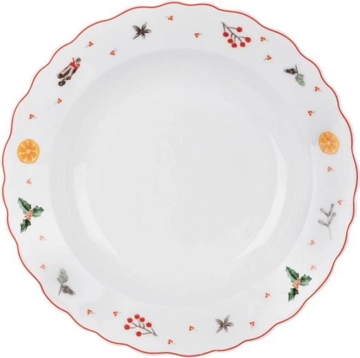 Diep porseleinen bord Geur van Kerstmis 24,5 cm