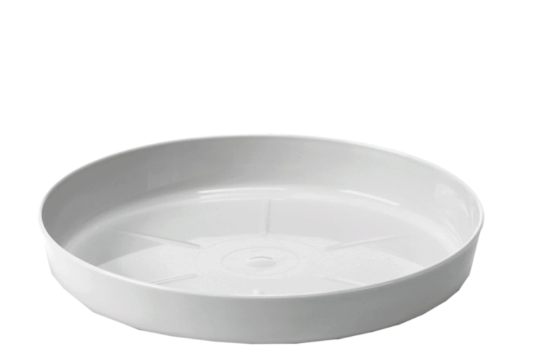 Witte onderzetter voor bloempot LAMELA 34 cm