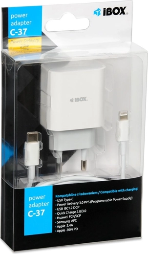 Netstroomlader iBOX C-37 USB‑C 20W Power Delivery