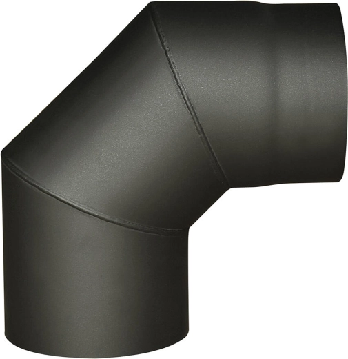 Rookbocht 125 mm 90° zwart, dikte 1,5 mm