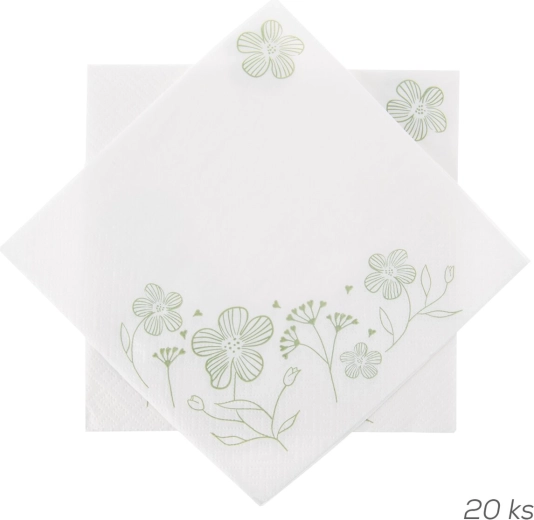 Greenish papieren servetten wit 33 × 33 cm, 20 stuks