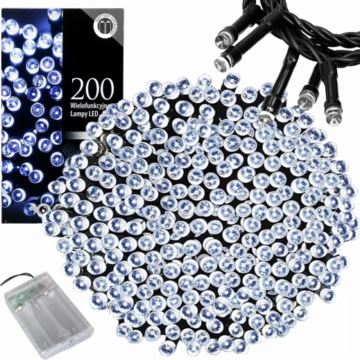 Kerst-LED-lichtsnoer 200 LED's 20 m koud wit