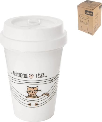 Thermobeker van UH-plastic Oneindige liefde met kat 0,35 l