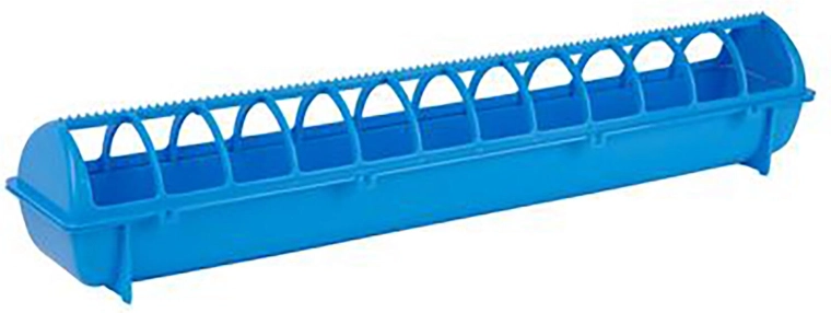 Plastische voergoot voor pluimvee 68 cm met beschermrooster