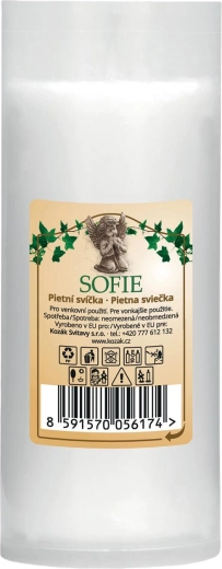 Vervangende grafkaars paraffine wit 14 cm