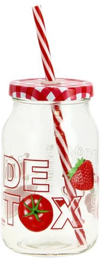 Glas met rietje Detox 450 ml