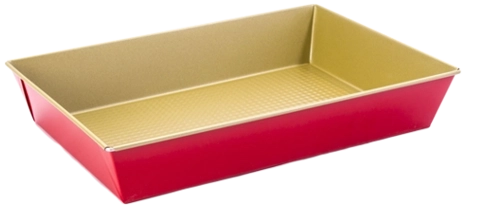 Bakvorm van staal met antiaanbaklaag 28 × 23,5 × 6 cm goudrood SNB