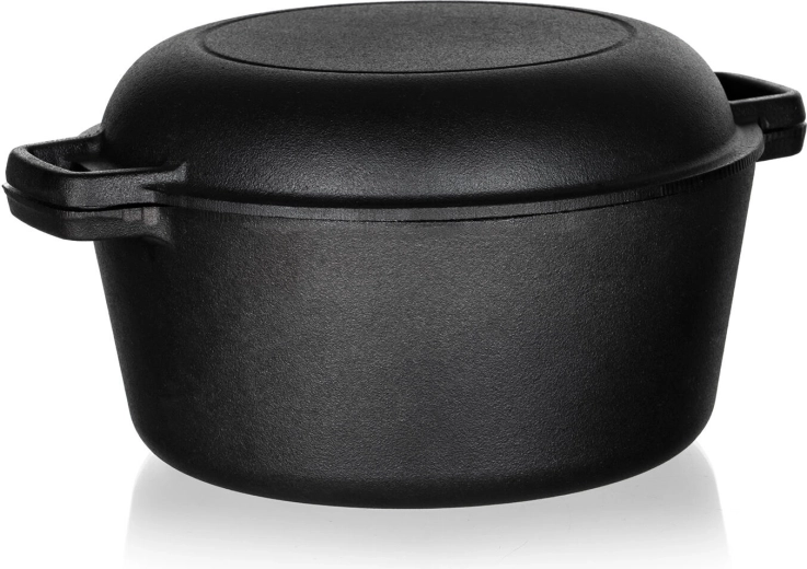 Gietijzeren pan met deksel Excellent 4,8 l + 1,8 l deksel, zwart