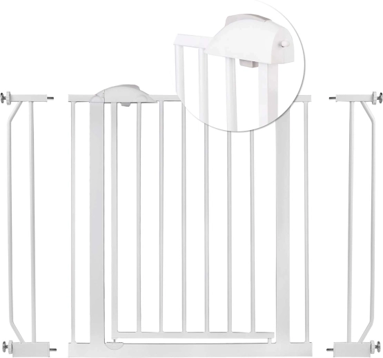 Witte veiligheidshekje NUKIDO voor deuren en trappen 75–105 cm
