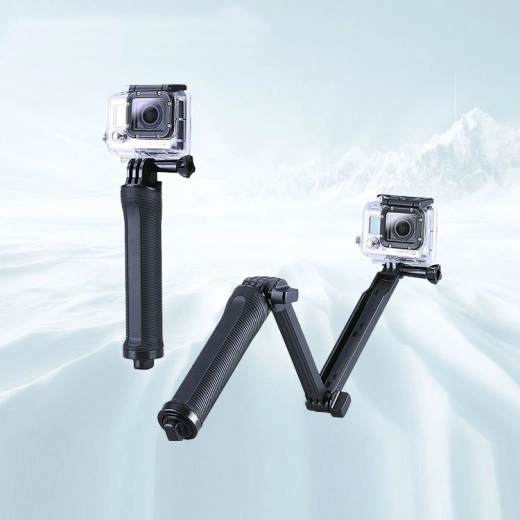 Opvouwbaar statief Monopod voor sportcamera GoPro 3-Way - zwart