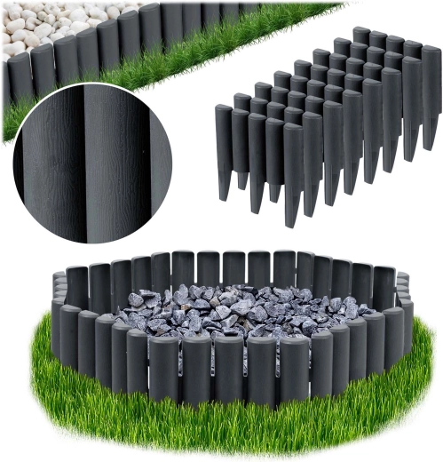 Tuinrand Plonos 2,2 m, grijs