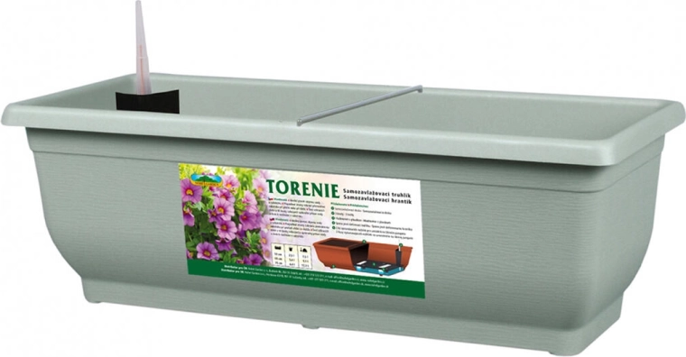 Zelfwatergevende bloembak TORENIE Modern 50 cm lichtgroen