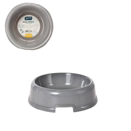 Grijze voerbak voor huisdieren 21,5 cm (verpakking 4 stuks)