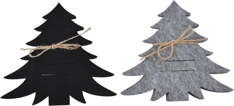 Vilten bestekhoesjes in de vorm van een kerstboom (4 stuks)