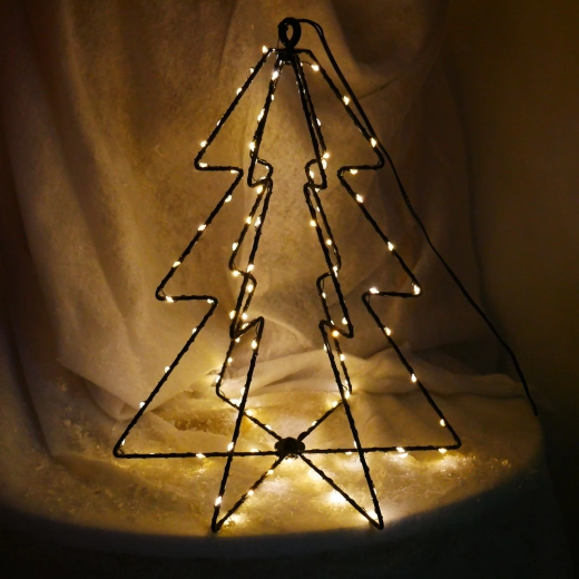 Kerst LED-decoratie – boompje 30 cm met warm wit licht op batterijen