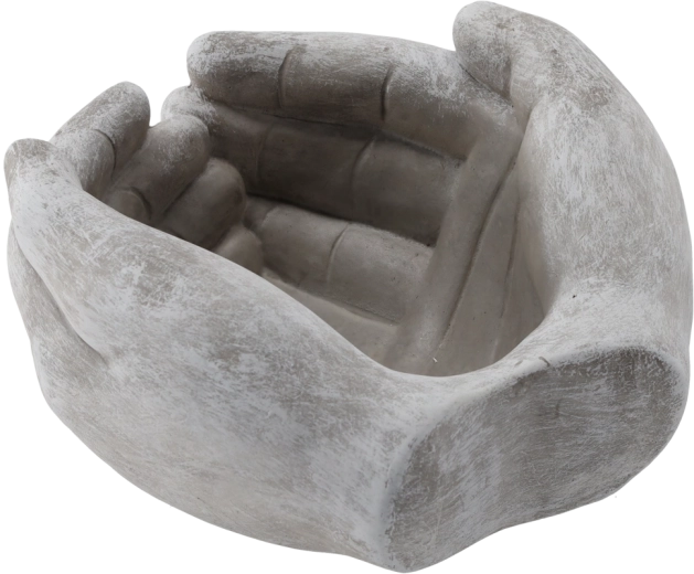 Cementen bloempot in de vorm van handen, grijs 20 × 20 × 11,5 cm