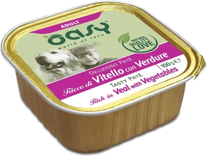 Oasy Tasty Paté voor volwassen honden met kalfsvlees en groenten 150 g