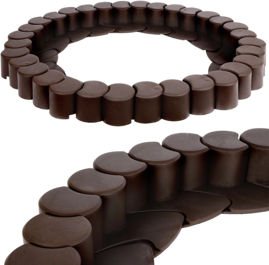 Tuinpalisade van kunststof bruin 4,1 m – 32 delen