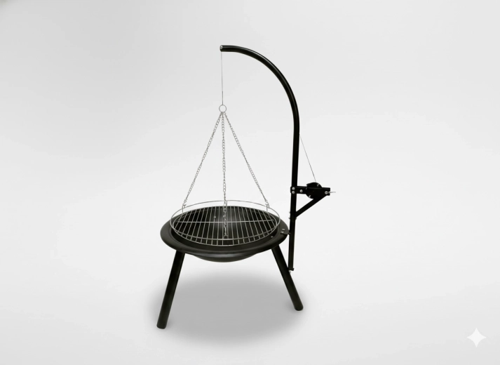 Hangende verstelbare grill met vuurhaard 55 × 100 cm