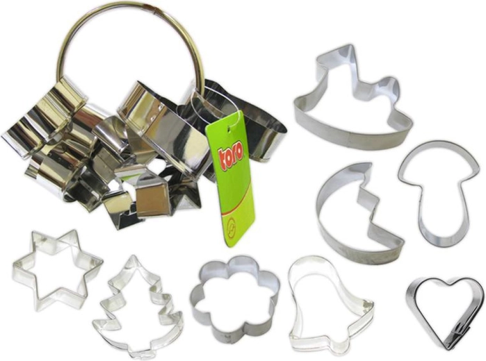 Set roestvrijstalen koekjesuitstekers, 8 stuks