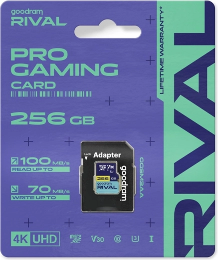 Goodram RIVAL microSDXC-kaart 256 GB UHS-I V30 U3 C10 100/70 MB/s