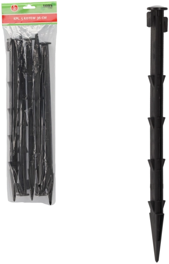 Set van kunststof haringen 36 cm (5 stuks)