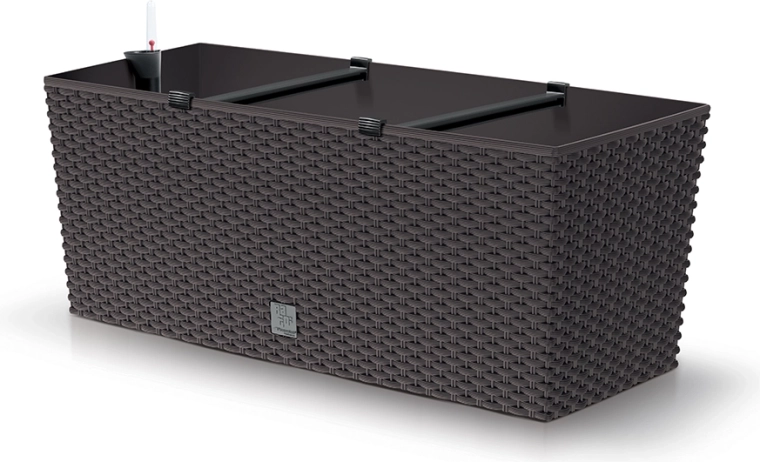 Zelfwaterende rattan bloembak 50 cm umbra