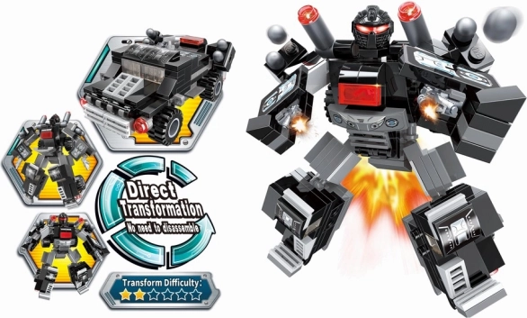 Bouwset Qman Blast Ranger – lichtwacht transformerende robot en auto