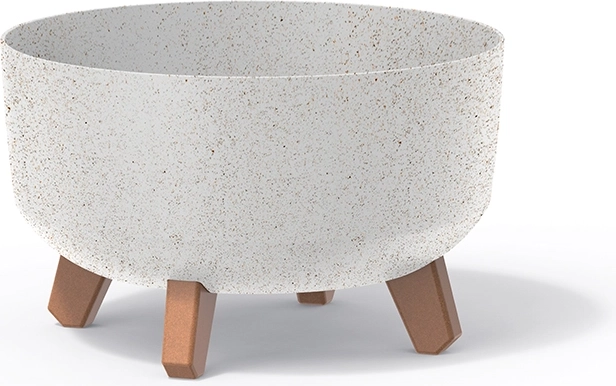 Bloempot Gracia Low Eco Wood 28,5 cm – wit