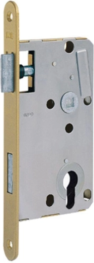 Insteek cilinderslot 72/80 L met overbrenging, halfchroom