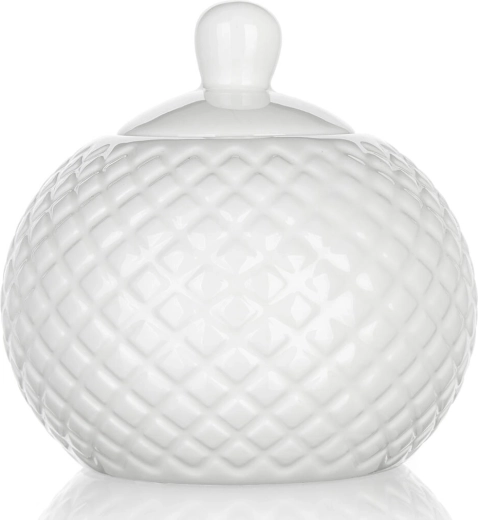 Keramische suikerpot Diamond 11 cm, wit