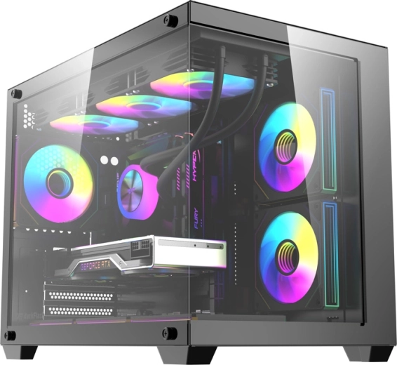 Computerbehuizing DarkFlash B275 Pro zwart met 6 ventilatoren