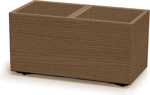 Bloembak Madera Case Eco Wood bruin – modulaire plantenbak met houtdecor