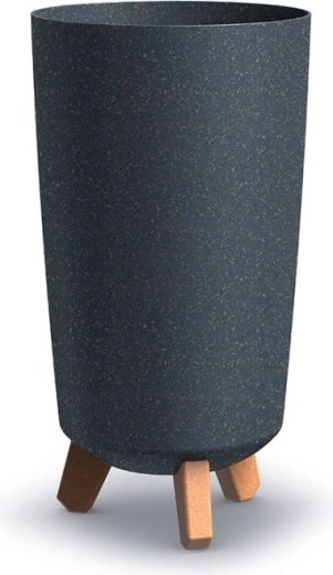 Bloempot Gracia Tubus Slim Eco Wood 19,5 cm antraciet