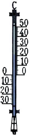 Buitenthermometer voor aan de muur 50 cm, zwart