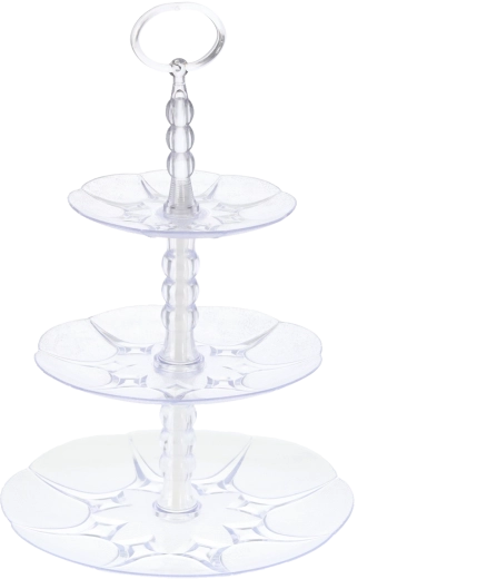 Driedelige plastic etagère GALICJA, transparant