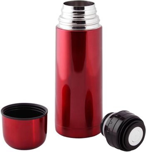 RVS-thermosfles met stopventiel TORO 500 ml rood