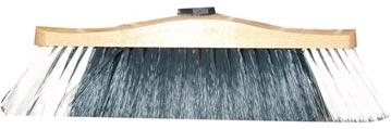 Bezem 29 cm van gelakt hout met fijne schroefdraad (zonder steel)